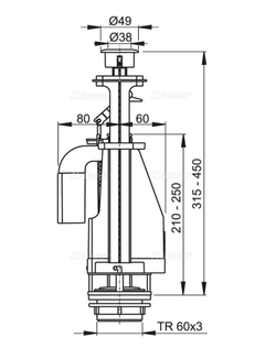 Сливной механизм A08A с двойной кнопкой