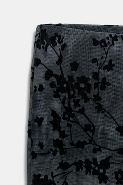 ZARA БРЮКИ FLARED ИЗ ФЛОКИРОВАННОГО ТЮЛЯ, МОРСКОЙ ТЕМНО-СИНИЙ