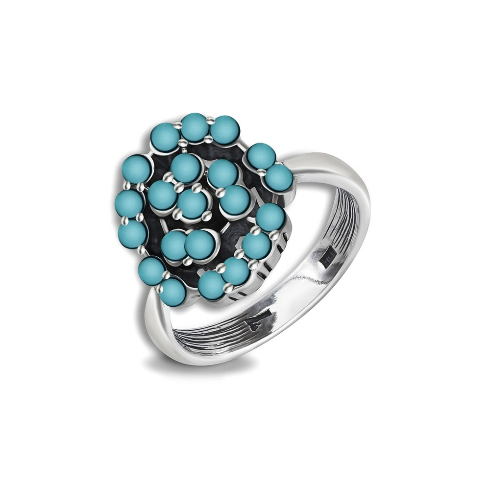 "Розалинта" кольцо в серебряном покрытии из коллекции "Бирюзовый сад" от Jenavi