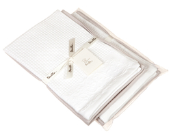 Набор полотенец 2 шт Devilla Favo натуральный/белый