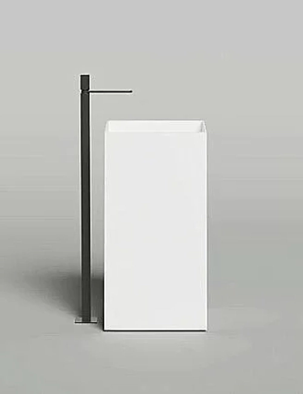 Раковина напольная Salini Armonia SQUARE 01 130521M 45 из искусственного камня S-Stone, белая матовая