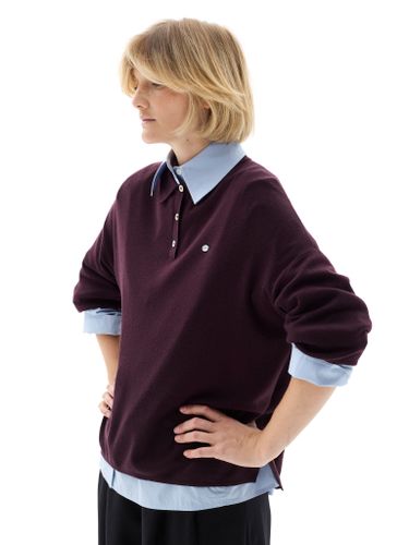 Винная трикотажная футболка-поло