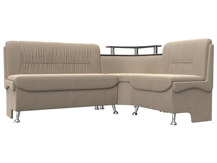 Диван кухонный угловой Сидней правый угол, Бежевый, Велюр, 126110