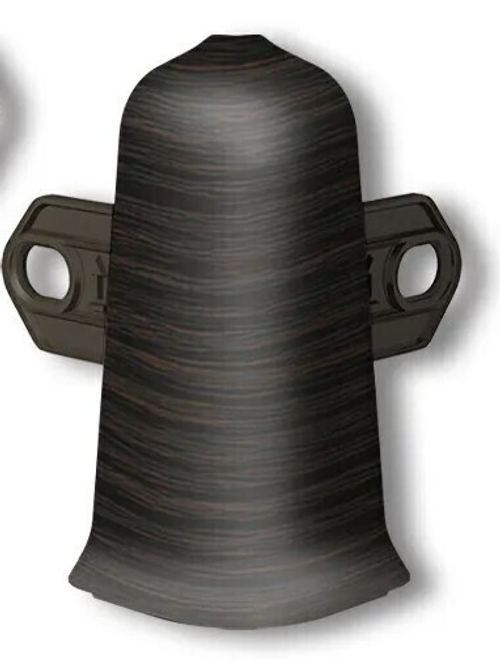 Угол наружный с крепежом для плинтуса 100мм "Деконика" 303 Венге темный