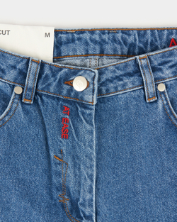 Джинсы женские прямые синего цвета Woman Jeans Straight Dark Blue