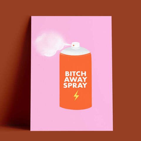 Открытка - Bitch away spray
