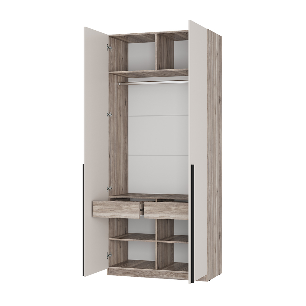 Шкаф 2х ств. ШК-03 МС Урбан дуб смоки/кашемир