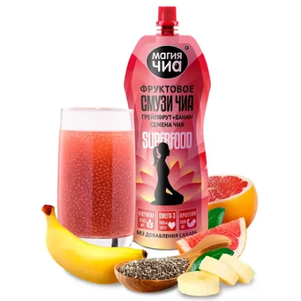 Фруктовое смузи Чиа «Грейпфрут + Банан»