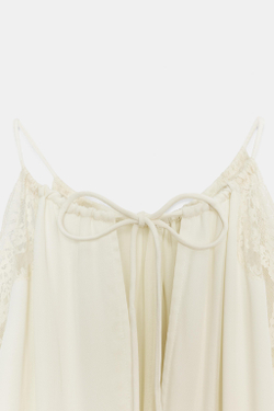 ZARA ПЛАТЬЕ ИЗ КОМБИНИРОВАННОГО КРУЖЕВА — ZW COLLECTION, ЭКРЮ