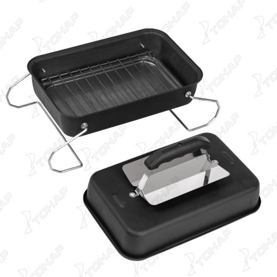 Коптильня с фиксаторами крышки, ст.1мм, термостойкое покрытие (T-HS-KP-02M) Helios (произв-во Тонар)