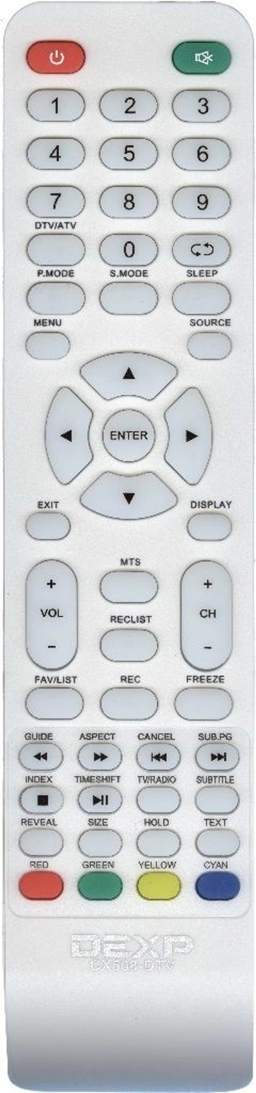 Пульт DEXP CX507DTV (CX508-DTV) white оригинал