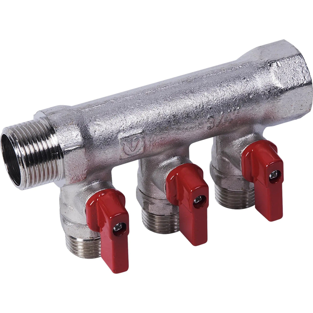 Коллектор отсекающий 3 выхода 3/4х1/2 наружная резьба Valtec
