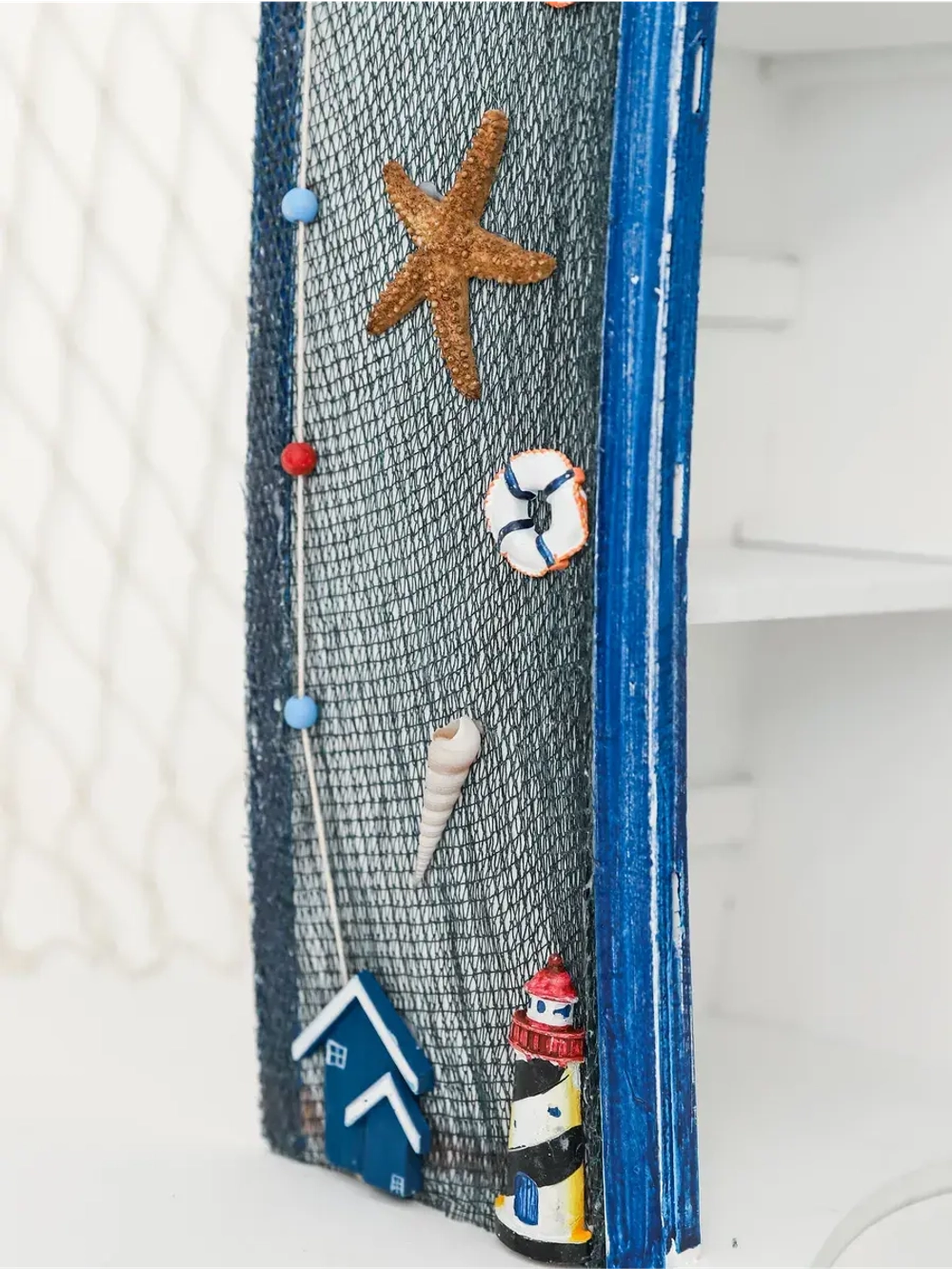 Полка напольная в морском стиле средняя 76 см