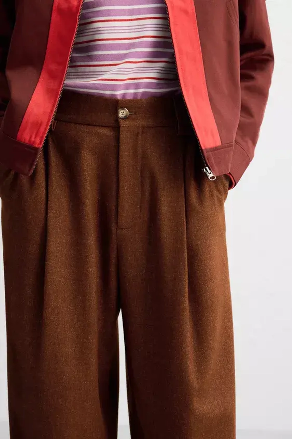 ZARA X HARRY LAMBERT ШИРОКИЕ БРЮКИ, ЧЕРЕПИЧНЫЙ