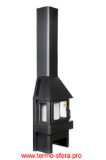 Камин БАВАРИЯ ТРИ СТЕКЛА черный