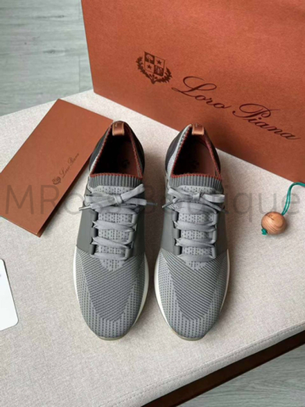 Мужские кроссовки Loro Piana серого цвета