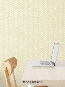 Обои виниловые флизелиновые, геометрия на желтом, ковер, мешковина, метровые, для детской, Arrow (Moda interio)