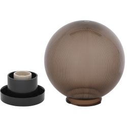 Садово-парковый светильник ЭРА НТУ 02-60-205 шар дымчатый призма на опору / кронштейн IP44 Е27 max60Вт d200mm | Садово-парковые светильники