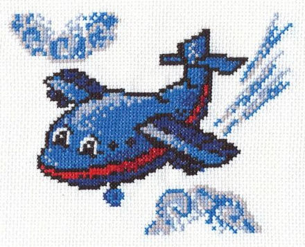 "Klart" набор для вышивания 8-057 "Веселый самолетик" 14.5 х 11.5 см