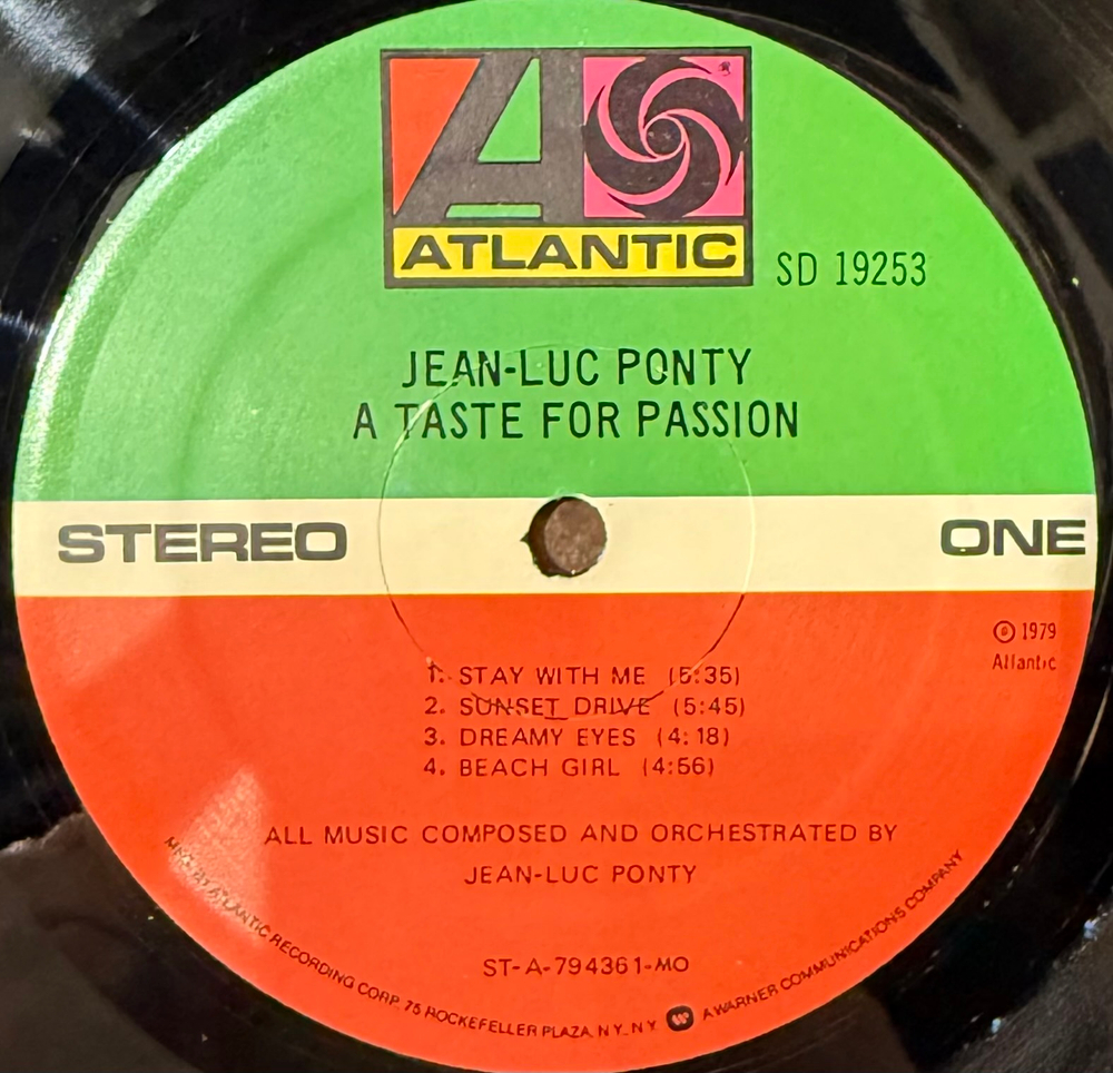 Виниловая пластинка Jean-Luc Ponty ‎– A Taste For Passion LP
