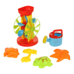 Набор для игры в песок с мельницей (6 предметов) лейка, 4 формочки, сетка C29