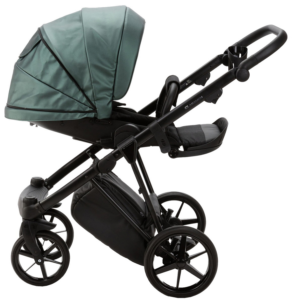 Детская коляска Adamex Belissa Deluxe 3 в 1 B-SM15 (Т.ЗЕЛЕНАЯ ПЕРЛ. КОЖА)