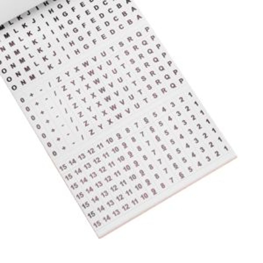 Маркеры самоклеящиеся МС-2 (цифры от 0 до 15, буквы A-Z, знаки +, -, /) REXANT