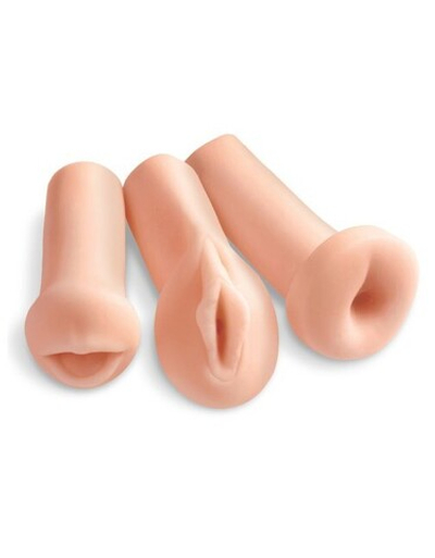Набор мастурбаторов вагина-анус-ротик Pipedream Extreme Toyz All 3 Holes (Цвет: телесный)