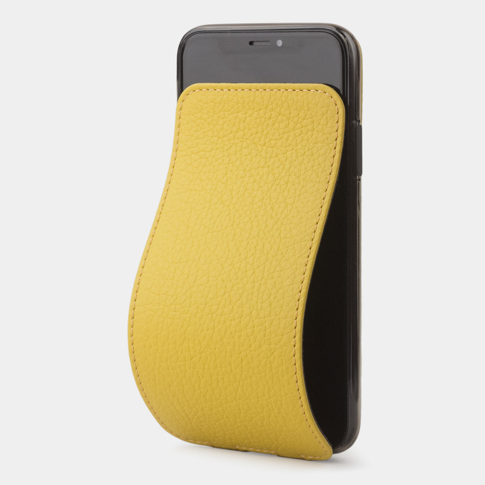Чехол для iPhone X/XS из натуральной кожи теленка, желтого цвета