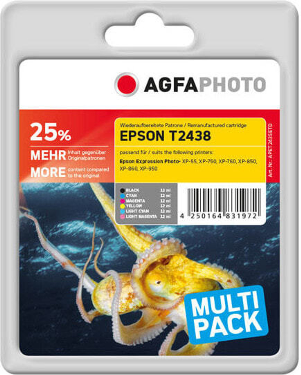 Картридж струйный Multi Pac AgfaPhoto Holding GmbH APET243SETD