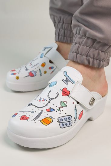 501 | "Natasa" Женские сабо (принт)