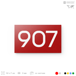 Номер на дверь 907, табличка на дверь для офиса, квартиры, кабинета, аудитории, склада, красная 120х70 мм, Айдентика Технолоджи