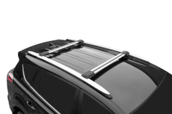 Багажник на рейлинги для AUDI A4 Allroad (B8) универсал (2009-2016) LUX HUNTER L45-R серебро, с замком. Арт.791279