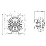 Механизм выключателя В3 (простого), 10A 250В~, серия DB