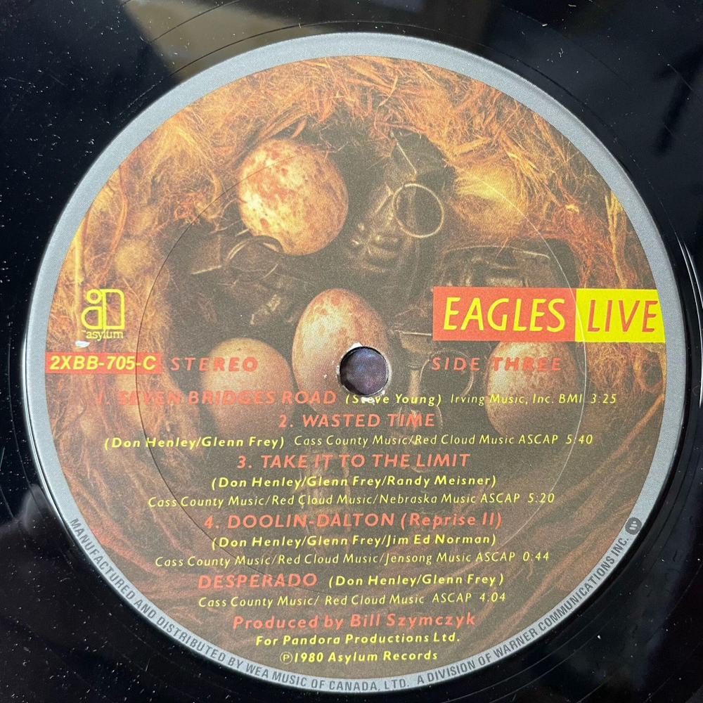 Винтажная виниловая пластинка LP Eagles Live (Canada 1980)