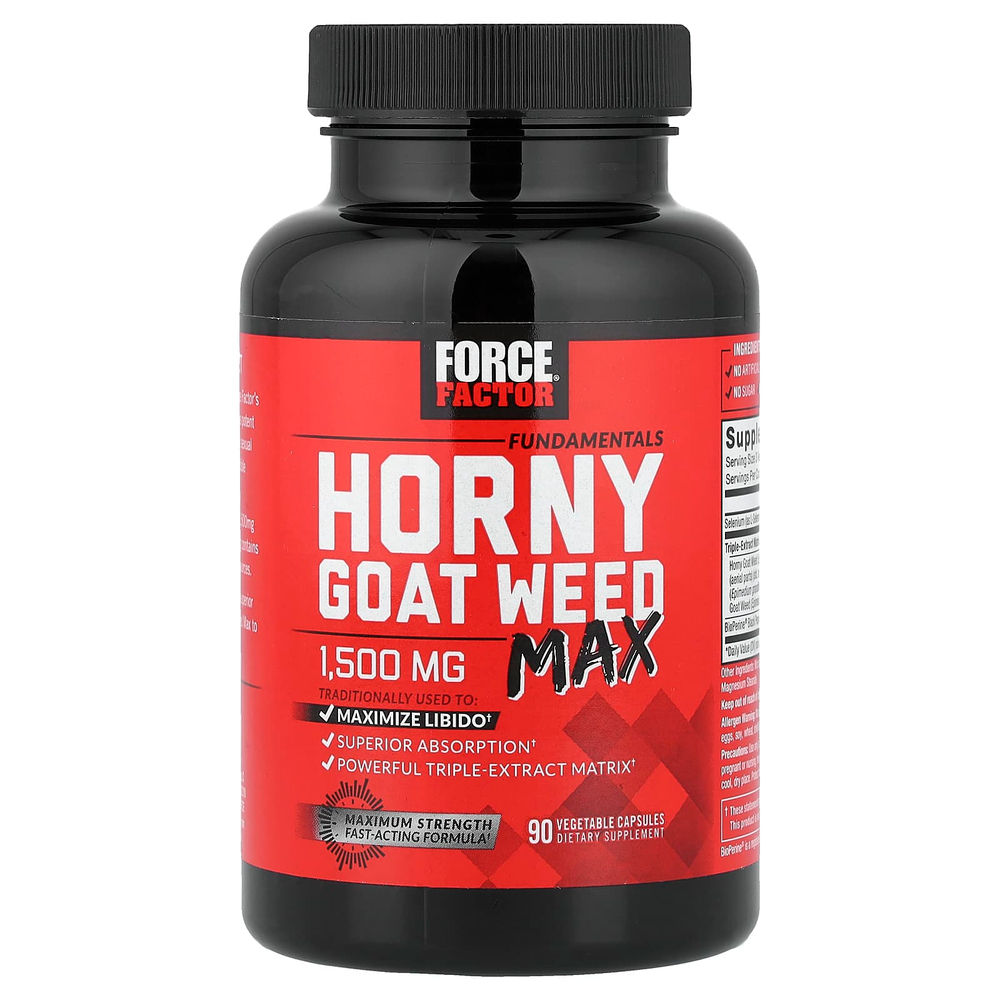 Force Factor, Fundamentals, Honey Goat Weed Max, 90 вегетарианских капсул