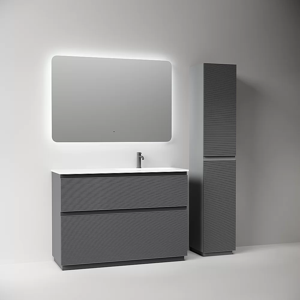 Тумба с раковиной Sancos Folk Floor FL120FLGS/FL120FRGS Grey soft