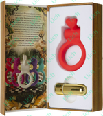 Красное эрекционное кольцо с вибростимулятором клитора Райское сердечко, 5.3 см