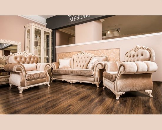 Набор мягкой мебели  ПАТРИСИЯ серый глянец