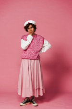 Юбка асимметричная двухслойная из батиста "Розовая пудра"