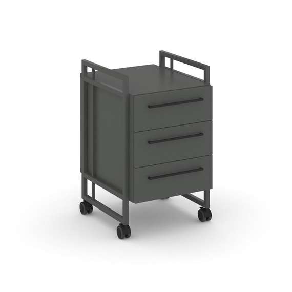 Rift Direct Тумба мобильная RF.TMR-001 Антрацит NEW/Металл Антрацит NEW/Черный Ручки 424*500*680