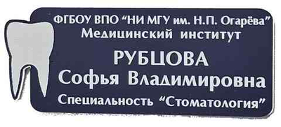 Бейдж нестандартный 85х33