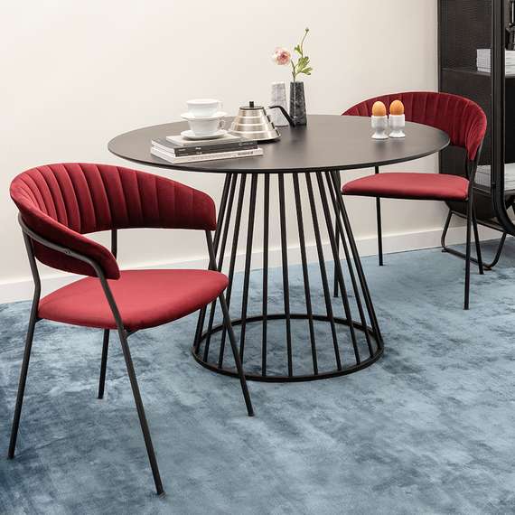 Стул Stefany, винный велюр, черный ножки