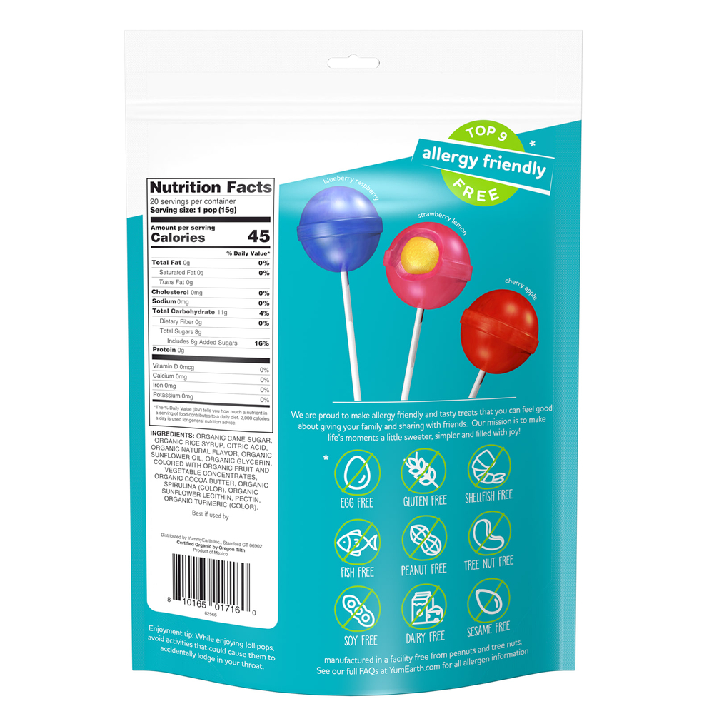 YumEarth, Organic Duopops ™, разнообразие, 20 леденцов, 300 г (10,6 унции)