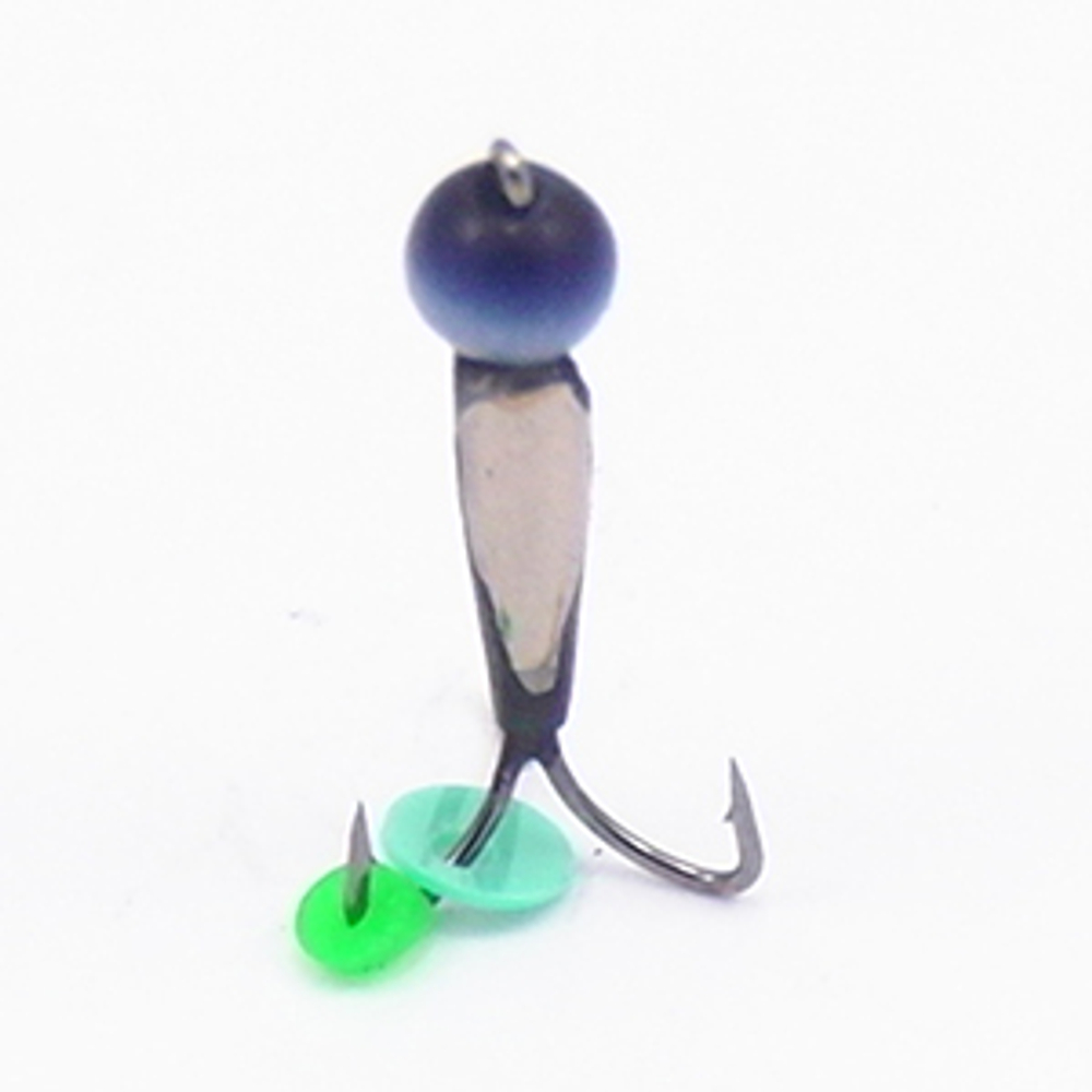 Мормышка Владимирская 193 "Чертик с ушком с шариком кошачий глаз" с коронкой, 2мм, 0.4гр (15шт/уп)