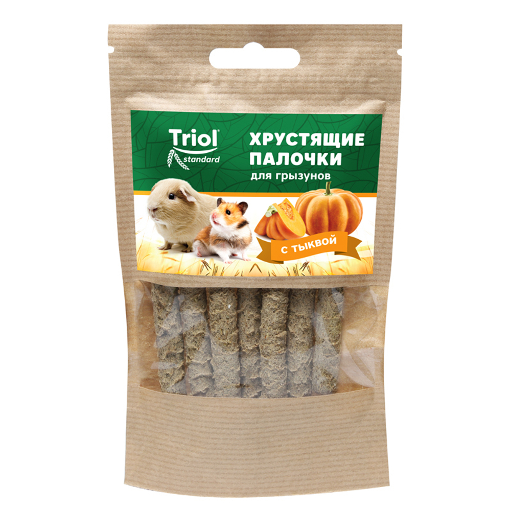 Лакомство хрустящие палочки для грызунов с тыквой, 30г Triol Standard