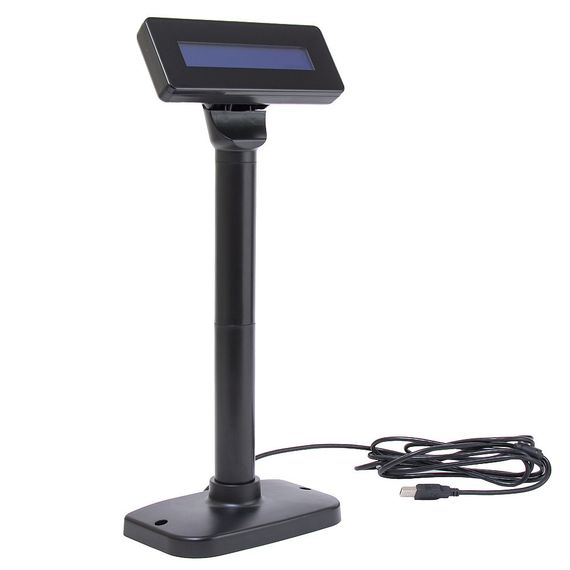 Дисплей покупателя Poscenter PCP220 (бело-голубой ЖКИ), подставка, USB кабель 3.0 м., черный