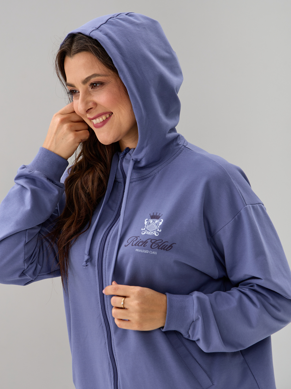 Костюм с брюками КБф-055О/серо-фиолетовый-п