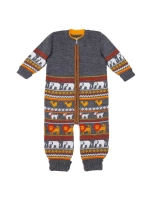 Вязаный комбинезон для новорожденных и малышей на молнии