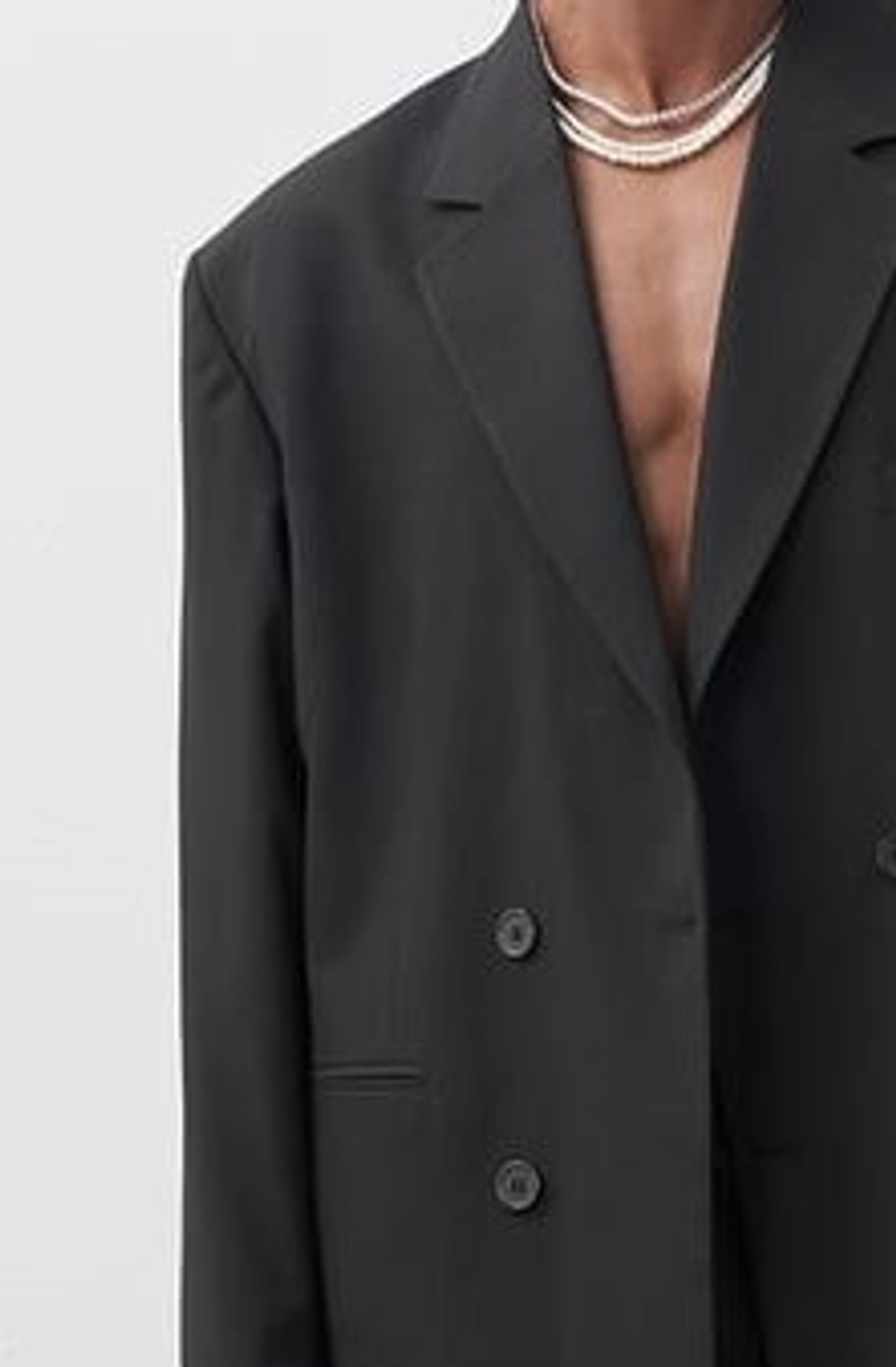 Двубортный оверсайз чёрный